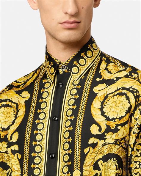 versace floral barocco shirt|Versace barocco shirt men's.